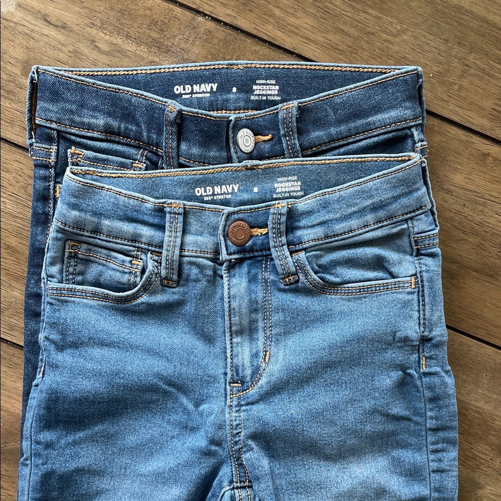 Old Navy Girls, Dark Blue Jeggings, 2 Pairs